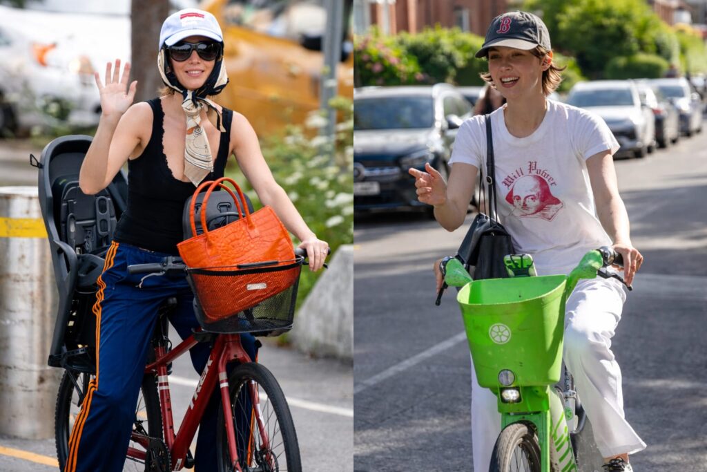 Kylie Jenner și Jennifer Lawrence poartă ținute de bicicletă adaptate pentru oraș
