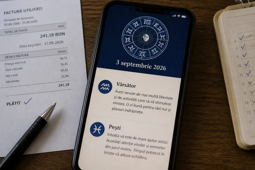 Horoscop 3 septembrie 2026 și schimbările de ritm pentru Vărsător și Pești
